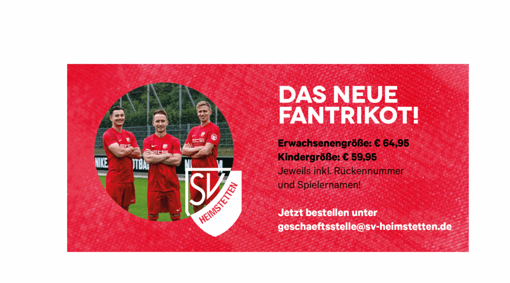 Fantrikot des SV Heimstetten: Trikotübersicht mit Preisen und Bestellinformationen